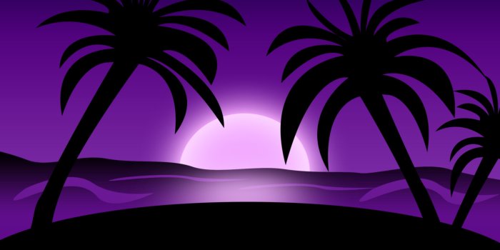 2880x1800 Purple sunset on the beach wallpaper - Vector wallpapers - #48435