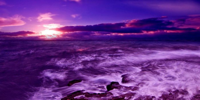1920x1200 Purple Sunset on the Beach wallpaper