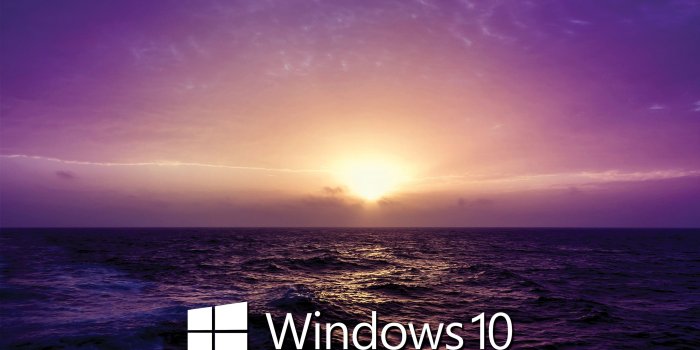 2880x1800 Windows 10 text logo on the purple sunset wallpaper - Computer