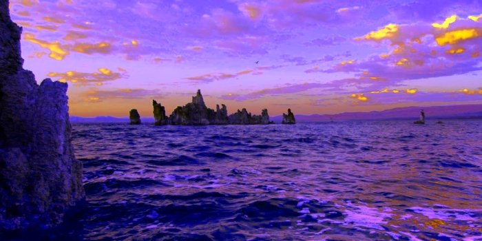 1920x1080 HD Purple Sunset Wallpaper, ocean, rock, nature, purple, sunset