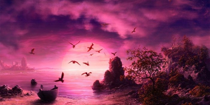 1024x768 A Purple Sunset Wallpaper Backgrounds Desktop Background