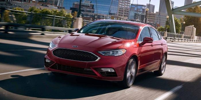 1280x854 2018 Ford Fusion Red Color On Road Full Hd Wallpaper Wallpapers