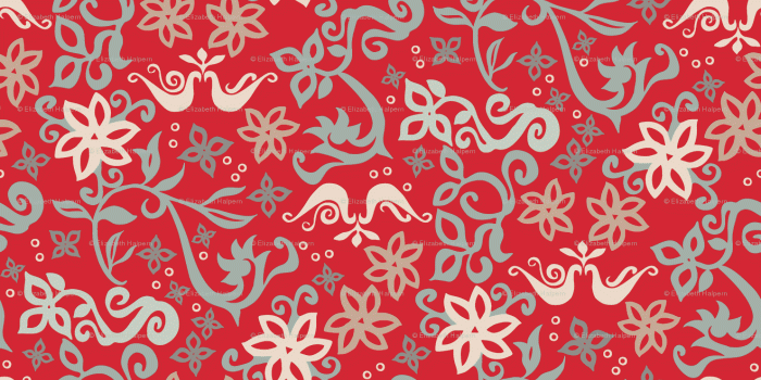 1318x671 Folk Fusion red wallpaper - elizabethhalpern - Spoonflower