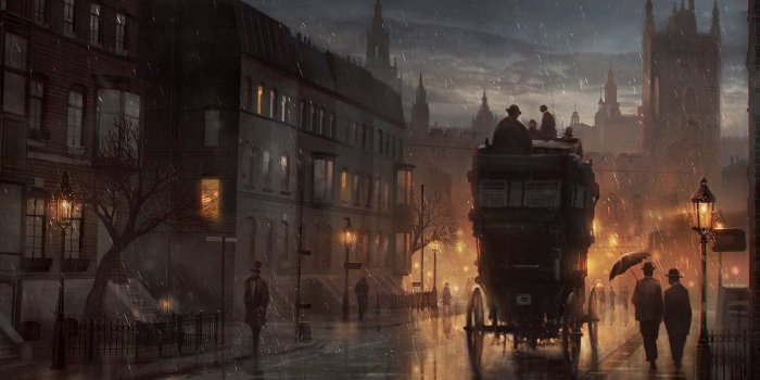 1920x1080 Painting London rainy old London wallpaper | 1920x1080 | 657393