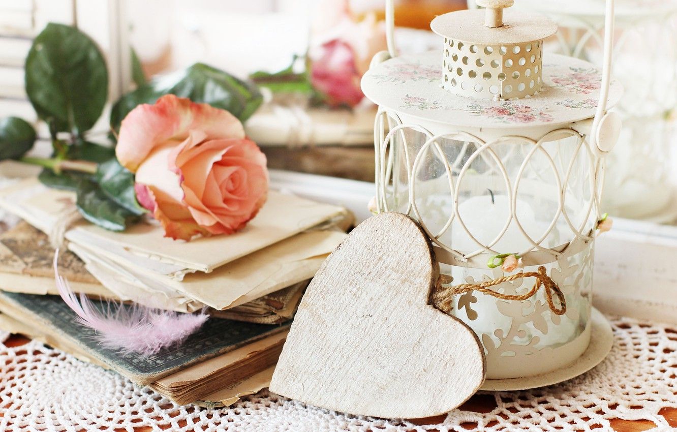 1332x850 Wallpaper love, rose, vintage, heart, romantic images for desktop