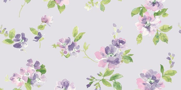 1000x1000 Captiva Lavender Floral Toss Wallpaper