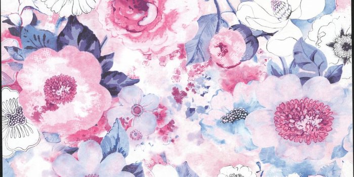 1000x1000 Baldwin Purple Watercolor Floral Wallpaper Sample
