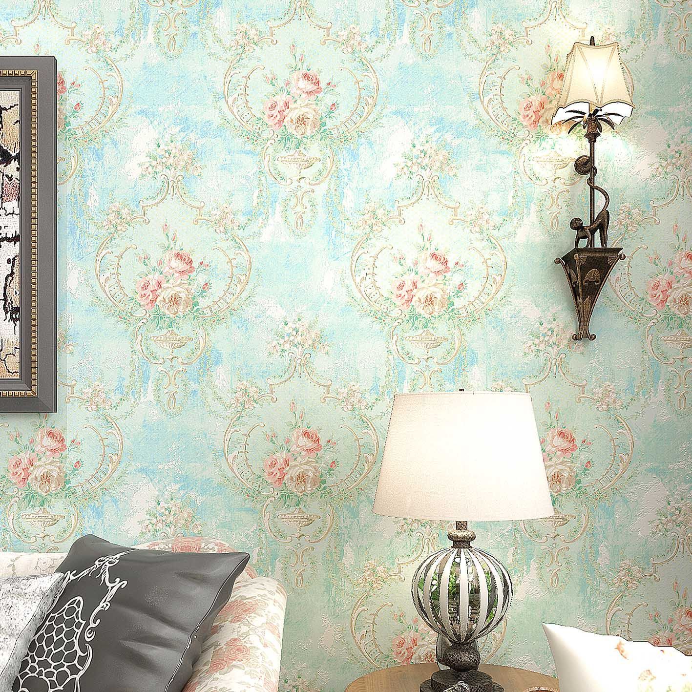 1417x1417 American Style Rustic Vintage Wallpaper Romantic Floral Non-woven