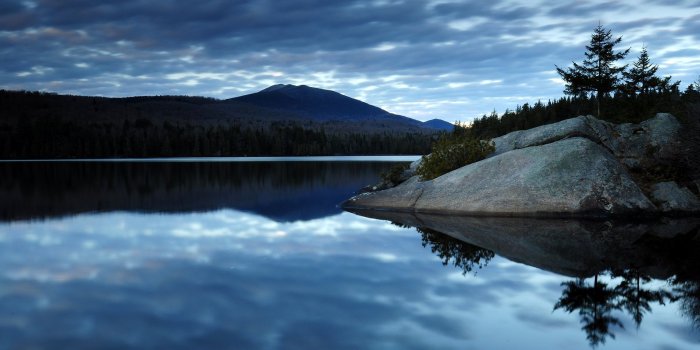 1920x1200 Dark blue sky clouds lake water reflection forest mountains morning