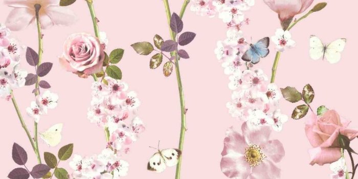 1000x1000 Dreamscape Floral Trail Wallpaper Pink (902006)