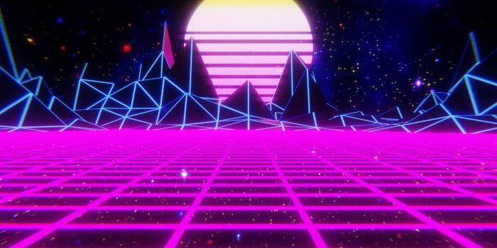 1332x850 Wallpaper The sun, Mountains, Music, Space, Star, Background, 80s