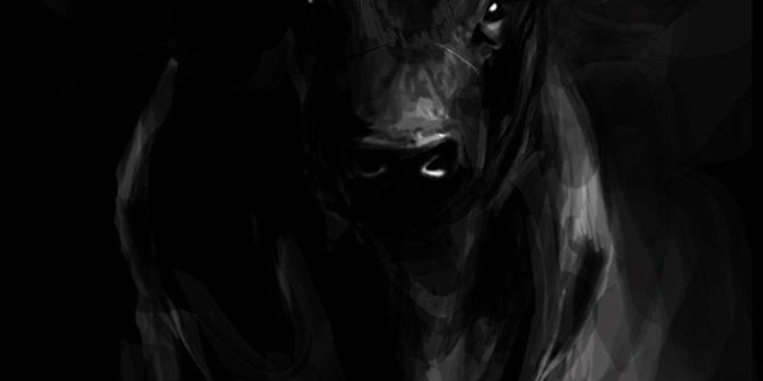 703x1135 Angry Bull Wallpaper Black