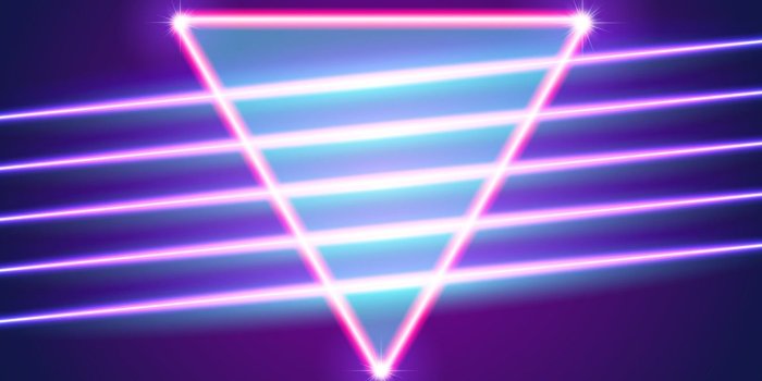 1332x850 Wallpaper Music, Neon, Background, Triangle, Electronic, Shine