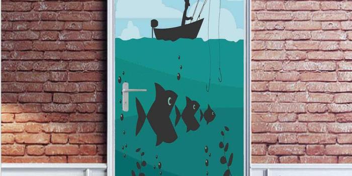 1000x1000 Amazon.com: Fishing Decor Door Wall Mural Wallpaper Stickers,Single