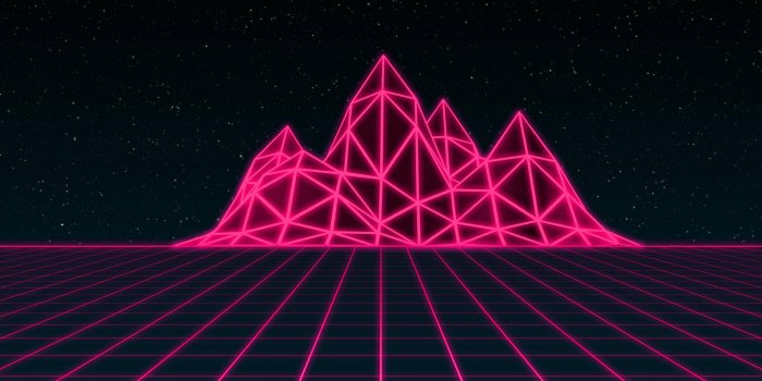 5120x2880 HD wallpaper: retrowave, neon, digital art, retro style, sky, sun