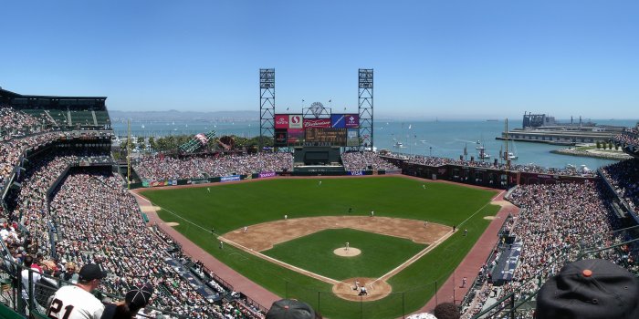 4567x1952 San Francisco Giants Baseball Stadium 4K HD wallpaper | 4567x1952