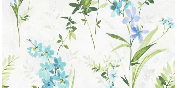 1000x1000 8 in. x 10 in. Henrietta Blue Floral Wallpaper Sample
