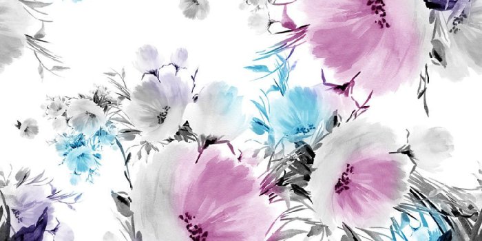 1000x3000 Cano Removable Nursery Watercolor Flowers Vintage Retro 8.33' L x 25