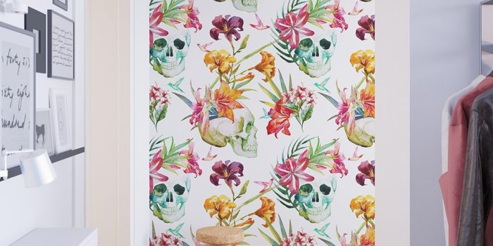 1000x980 Watercolor Floral Skulls Wallpaper