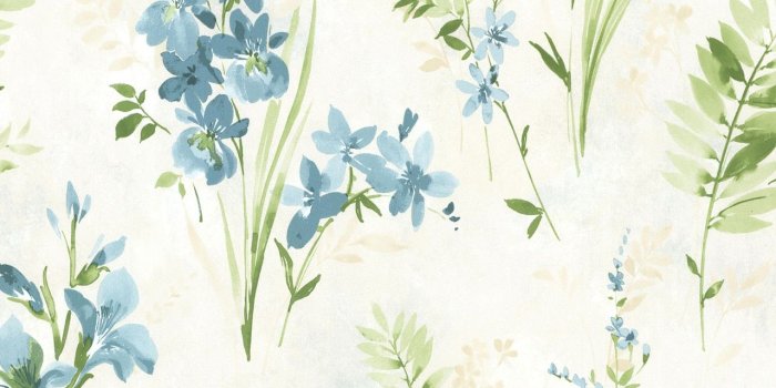 1280x1280 Beacon House by Brewster 2605-21630 Rosemore Henrietta Blue Watercolor  Floral Wallpaper