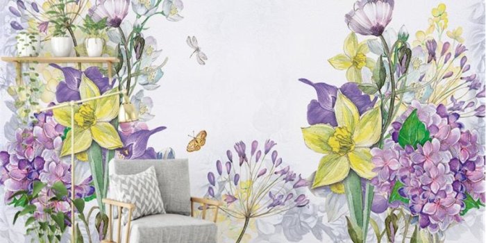 1000x800 US $9.0 40% OFF|Beibehang Custom Wallpaper Home Decoration Modern European  watercolor floral TV background wall murals wallpaper for walls 3 d-in