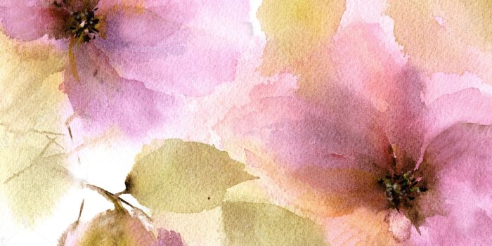 1500x1500 Wallpaper,Vinyl,Self Adhesive, Beautiful Flowers in Watercolor,Large Photo  Wall Mural