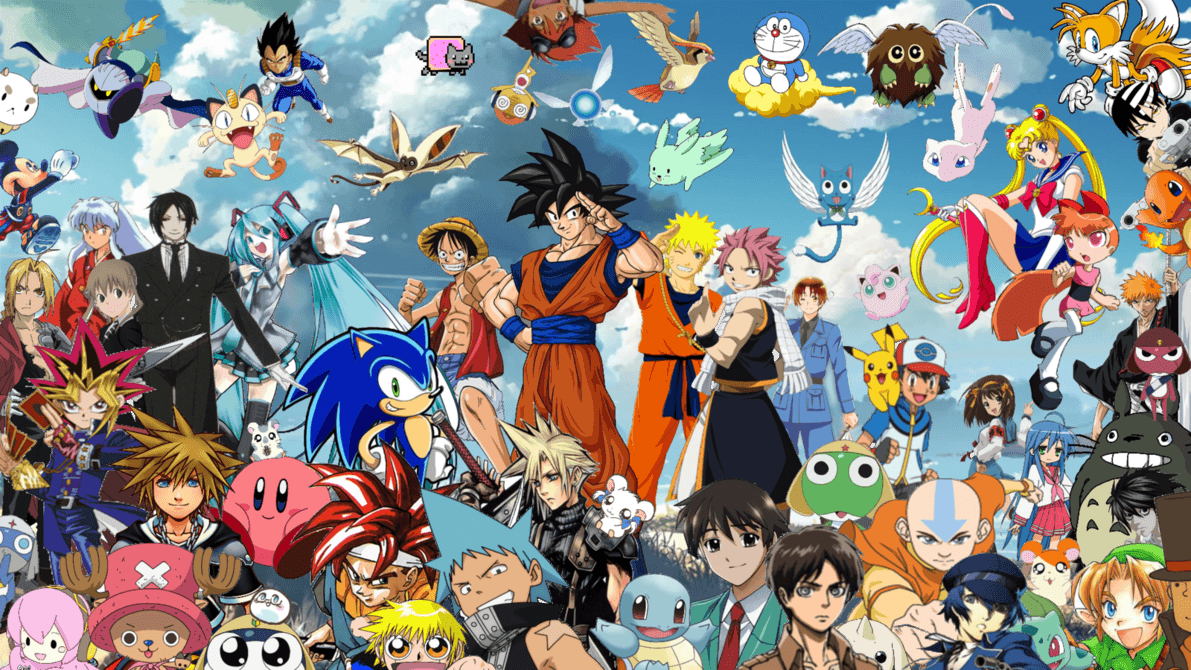 1191x670 Anime Crossover Wallpaper | Animasian | All anime characters, Anime
