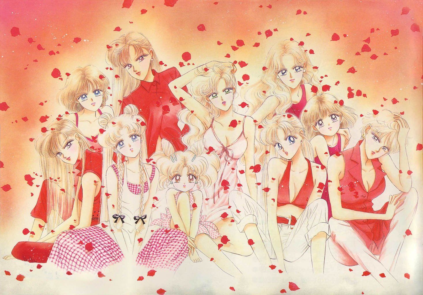1467x1024 Red Sailor Scouts Wallpaper (Manga Art) : sailormoon