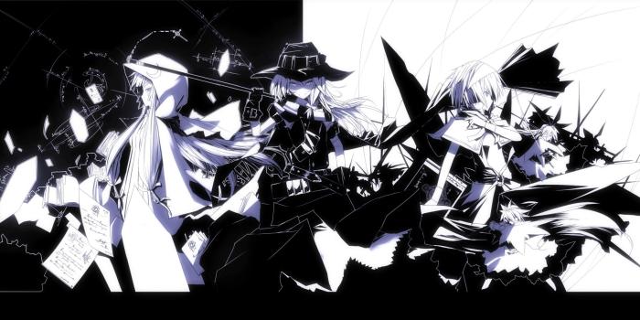 1920x1080 Free download marisa monochrome hoodies anime badass HD Wallpaper of