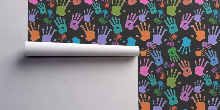 1024x1024 Helping Hands wallpaper - whimzwhirled - Spoonflower