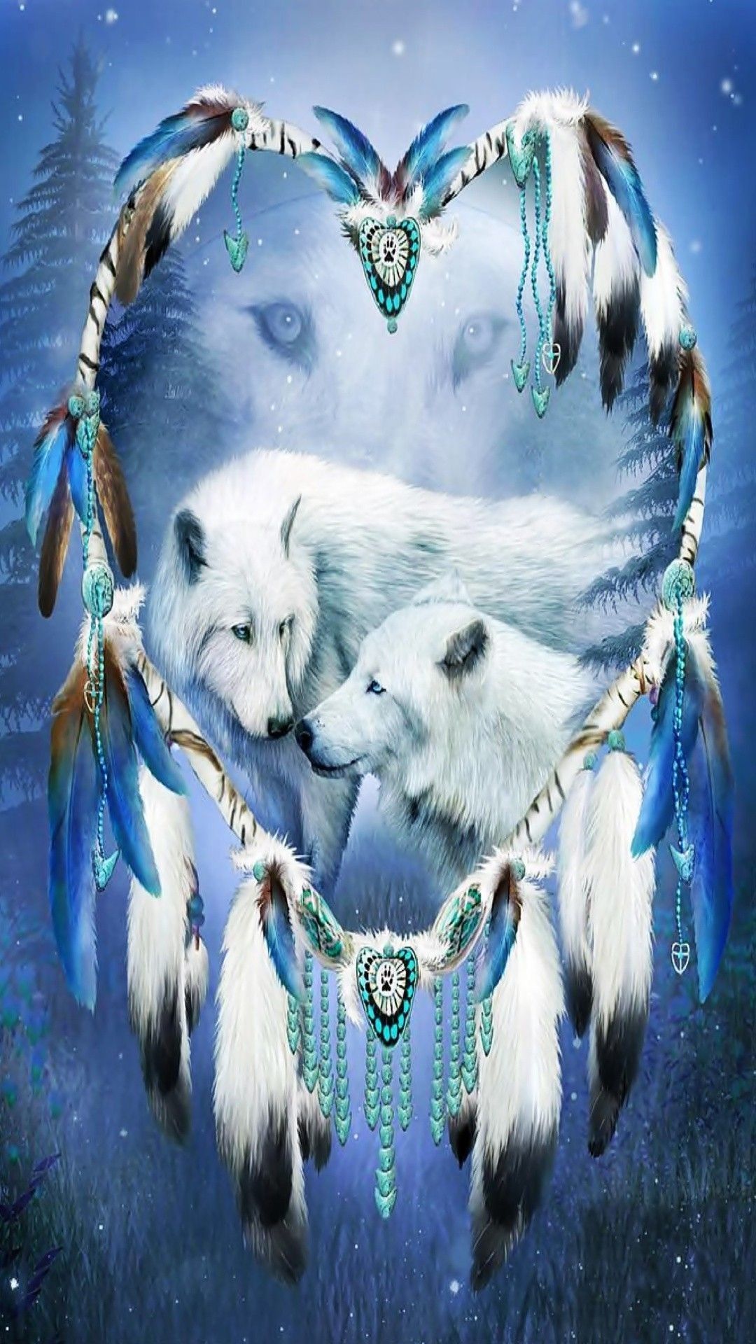 1080x1920 60+ Wolf Dreamcatcher Wallpapers on WallpaperPlay