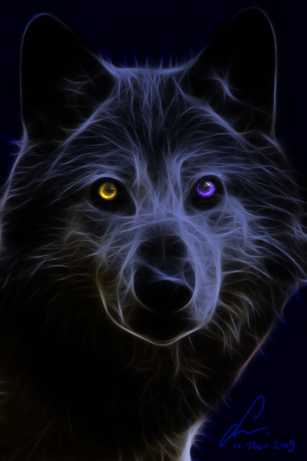 1000x1500 Fractal Wolf | Werewolves and wolves art in 2019 | Wolf wallpaper