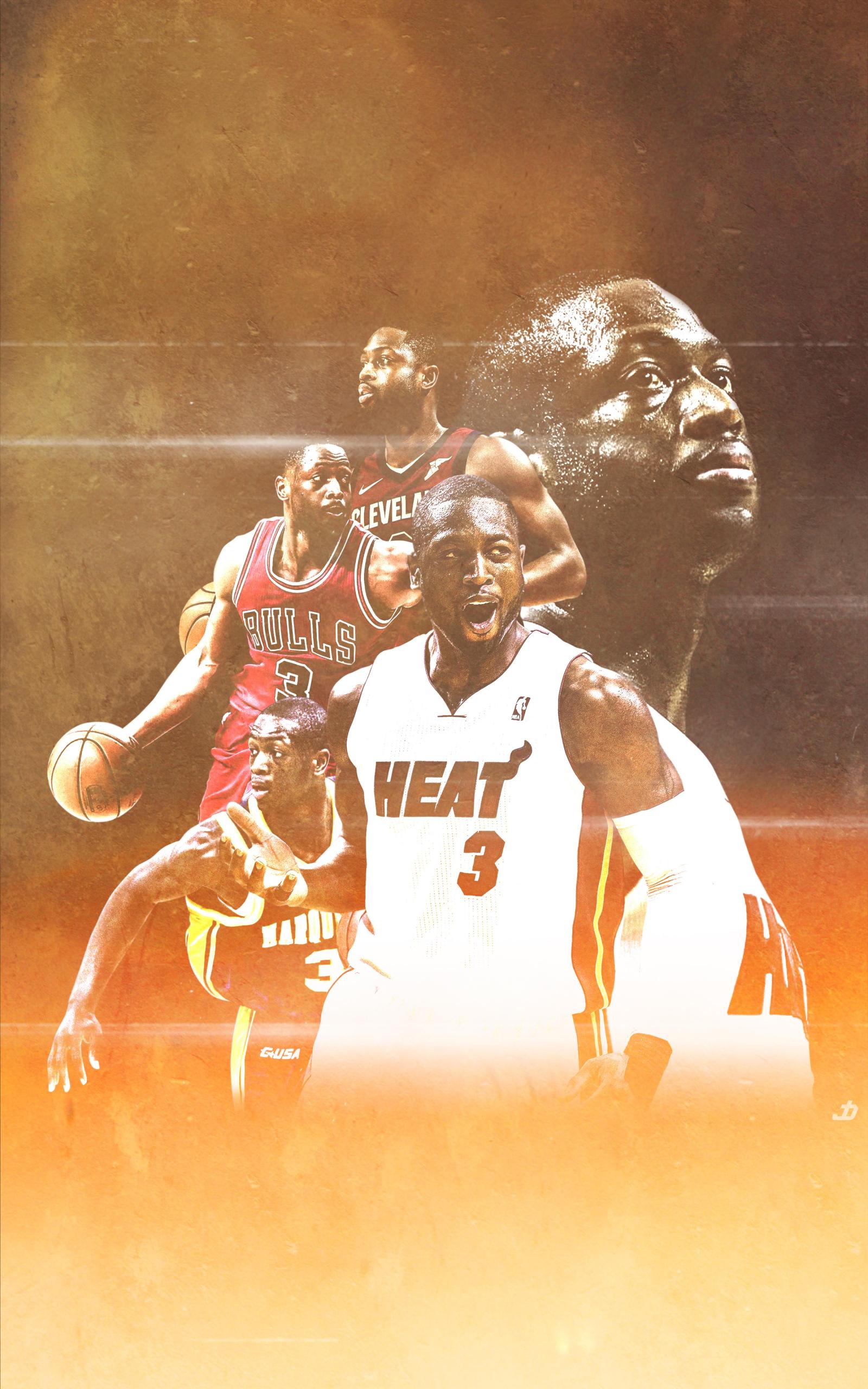 3000x4800 Dwyane Wade Phone Wallpaper : heat