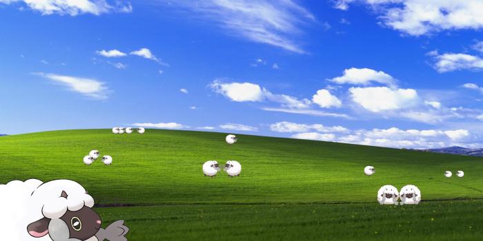 1920x1080 I made a wooloo windows classic wallpaper for you Pokemon fans