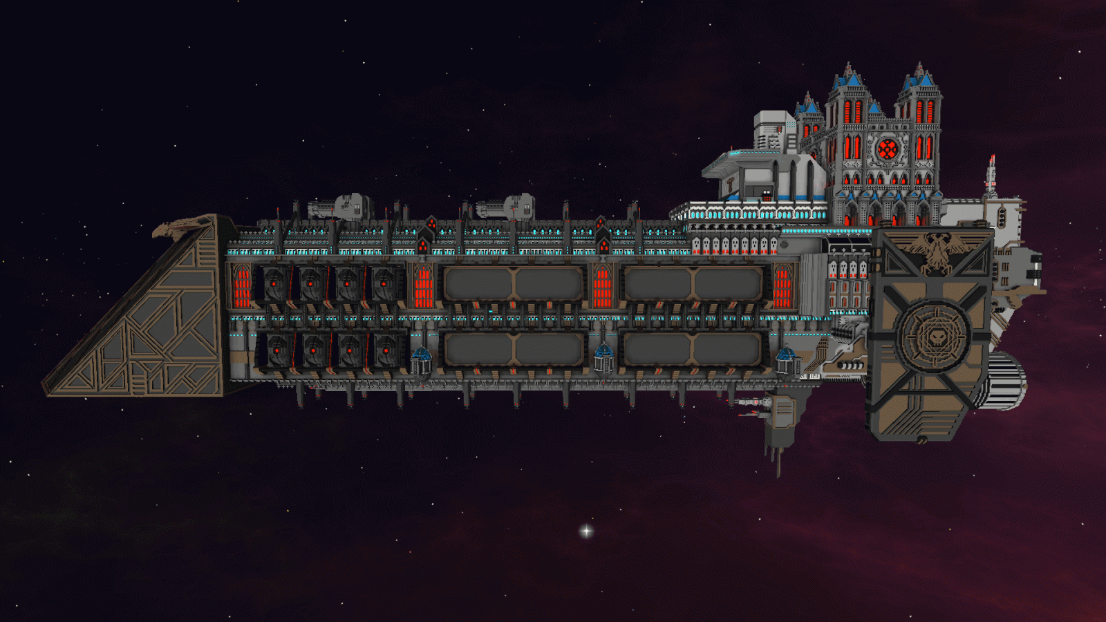 1920x1080 Warhammer 40k Titan Flying Cathedral | StarMade Dock
