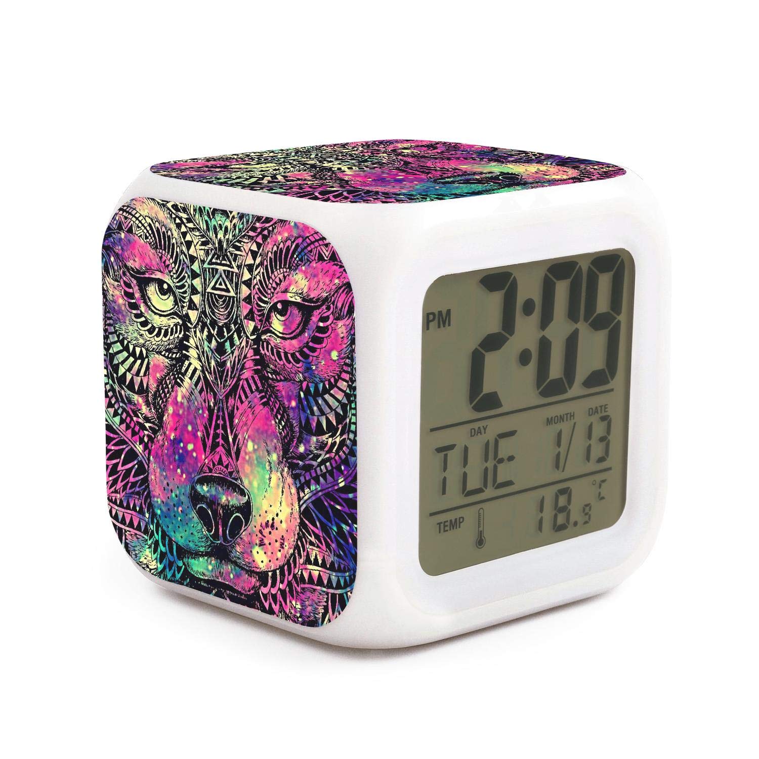 1500x1500 Amazon.com: NALINA Sunrise Alarm Clock Big Digit Display Cube Clock