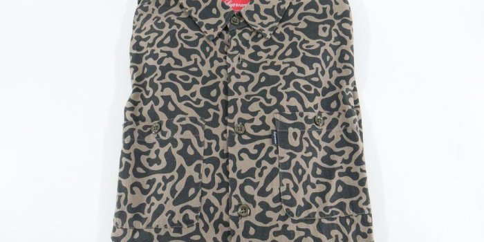 1024x768 SUPREME LEOPARD BUTTON UP LONG SLEEVE - Sz MEDIUM