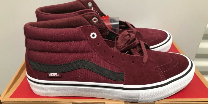1600x1200 VANS SK8-MID PRO SKATE CLASSIC NEW PORT ROYALE WHITE MAROON SIZES 8-12