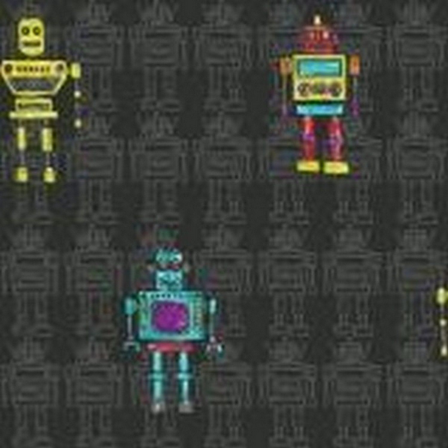 1500x1500 Amazon.com: Retro Robot Black Wallpaper - Arthouse: Kitchen & Dining