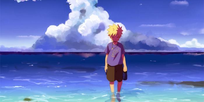 1920x1200 Uzumaki Naruto, Sea, Anime boys, Clouds 4K HD wallpaper | 1920x1200