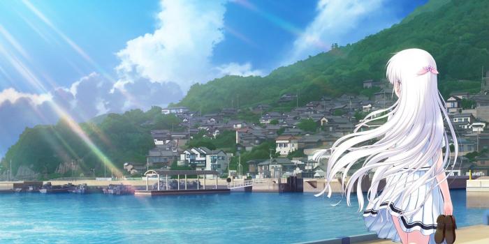 1920x1080 long hair, White hair, Anime, Anime girls, Summer Pockets, Naruse