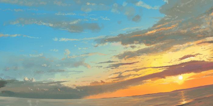 2880x1800 Download 2880x1800 Anime Scenic, Landscape, Sky, Sunset, Horizon