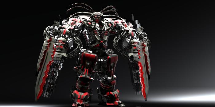 1920x1080 Red Black Robot Wallpaper 3D For Desktop Free Download