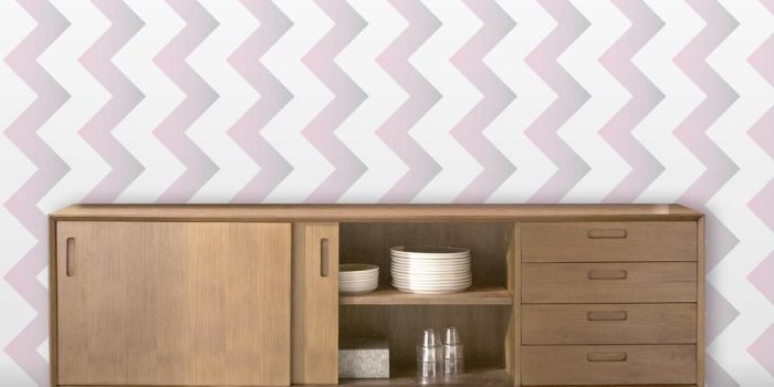 1000x1000 Ziggy | Geometric Ombre Zig Zag Wallpaper in Dusky Pink, Grey & White