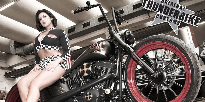 1280x800 girl and motorcycle wallpaper