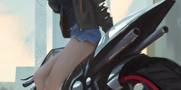 2471x4096 HD wallpaper: Bike & Girl, woman riding motorcycle illustration