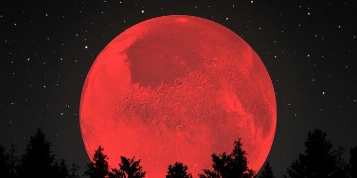720x1280 Amazing blood red moon with stars shooting in the sky, a cool