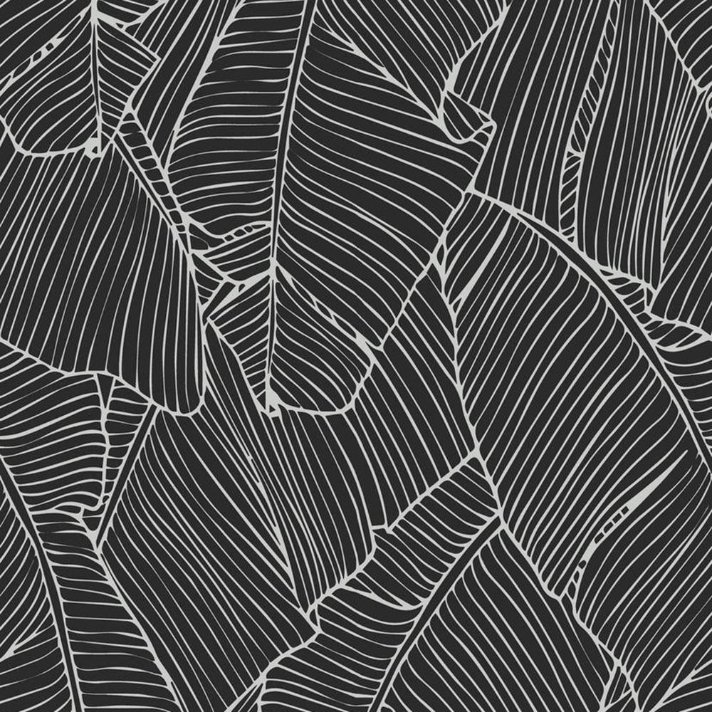 1000x1000 Leaf Outline Abstract Black and Silver Wallpaper