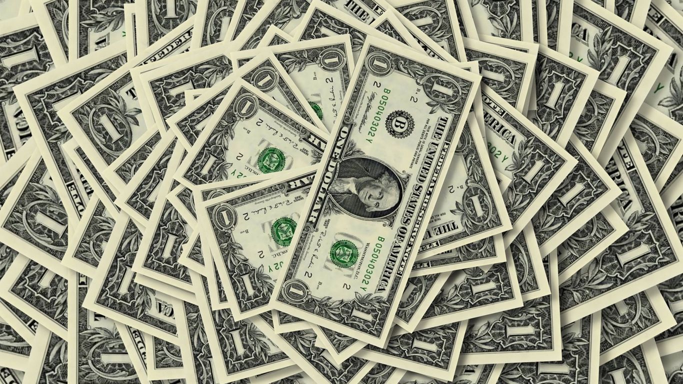 1366x768 Download wallpaper 1366x768 money, dollar, dignity, amount