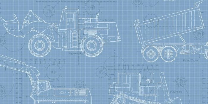 1000x1000 York Wallcoverings KS2352 Cool Kids Construction Blueprint Wallpaper - sky  blue/medium blue/dark blue/white